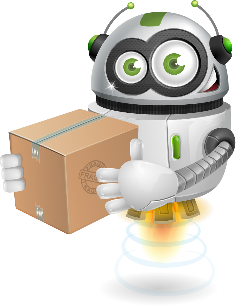 robot with box